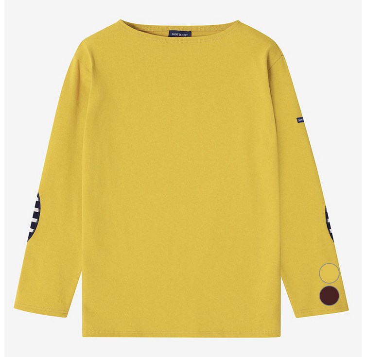 세인트제임스 남녀공용 통기성 솔리드 엘보우 패치 티셔츠 2644