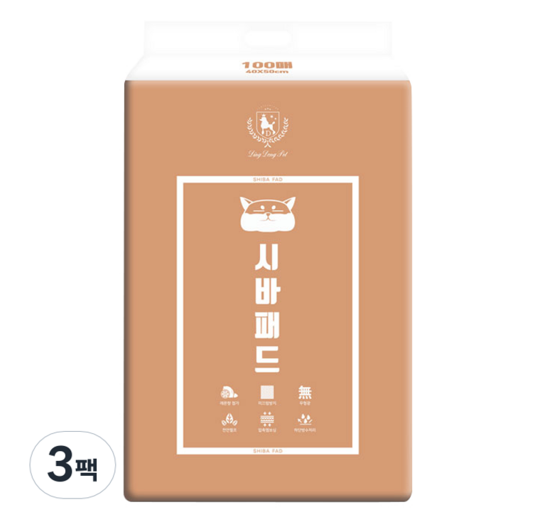 딩동펫 시바 고급형 애견 배변패드 레몬향, 100개입, 3팩
