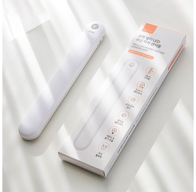 모락 넬리 LED 무선 자석 센서등 28cm MRNELLI04L, 화이트, 1개