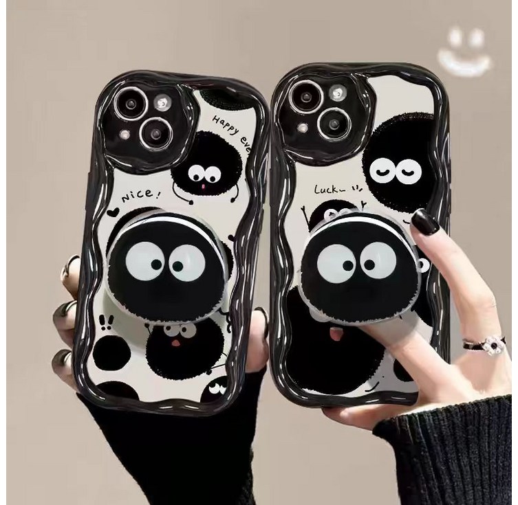 갤럭시 A06 A16 A26 A36 A56 A13 4G A13 5G A14 블랙 먼지 숯검댕이 귀여운 그립톡 핸드폰케이스 D156