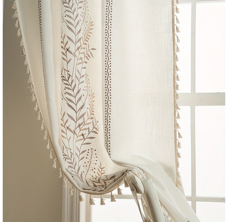 침실 거실 정밀 자수 커튼