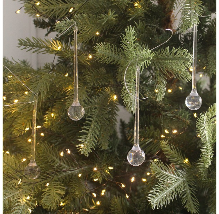 왓위셀 아크릴 물방울 고드름 트리 오너먼트 10p, 1세트, 투명