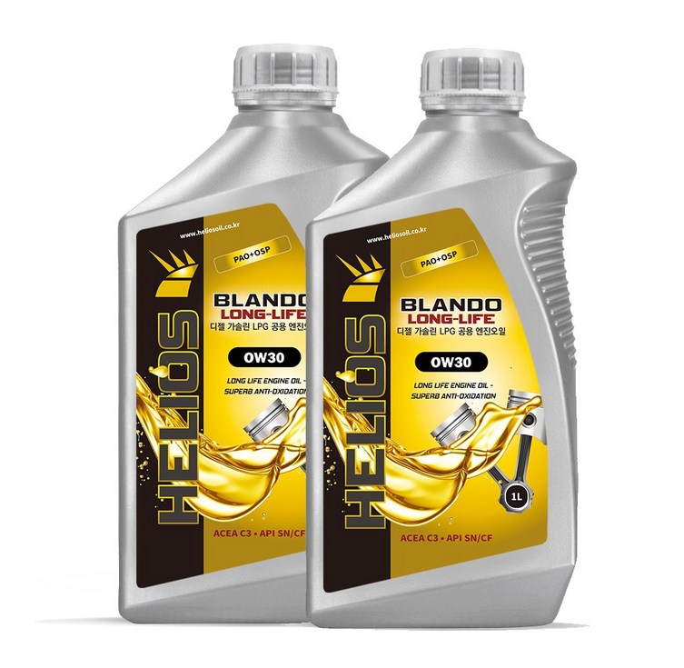 헬리우스 롱라이프 0W40 SN C3 DPF보호 PAO100 완전합성엔진오일 무료배송, 0w40, 2개, 1L