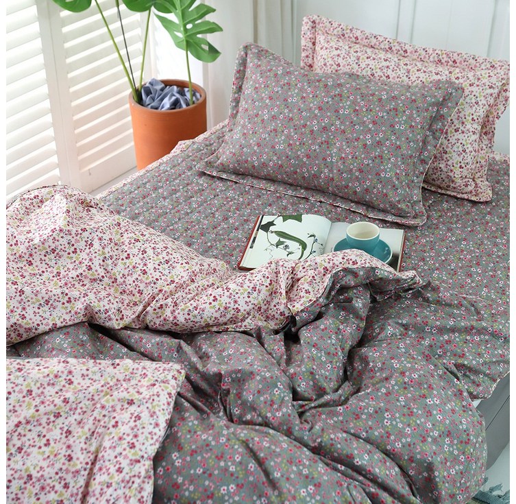 쉐리잔꽃 30수 광목면100 홑겹 이불커버, 싱글더블퀸, 03 카키