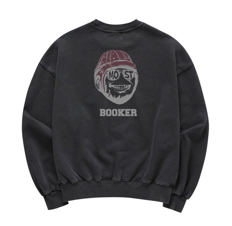 남녀공용 맨투맨 오버핏 피그먼트 BOOKER 남자 남성 긴팔 남녀공용 맨투맨 오버핏 피그먼트 BOOKER 남자 남성 긴팔