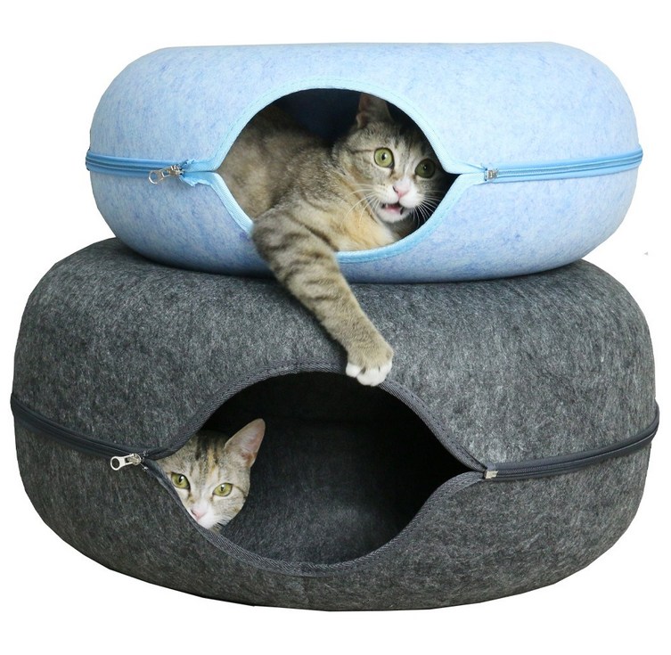 엔에이웰 고양이 숨숨 집 도넛 터널 대형 동굴, 라이트그레이