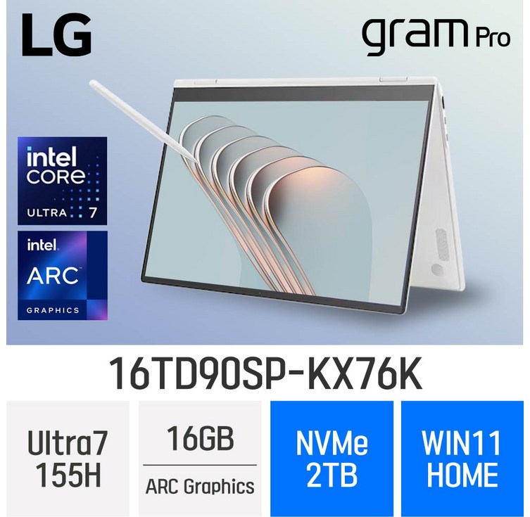 당일출고10만원 추가할인 LG전자 그램 프로360 16TD90SPKX76K 최신형 2in1 노트북, 그램 프로360 16TD90SPKX76K, WIN11 Home, 16GB, 2TB, 화이트