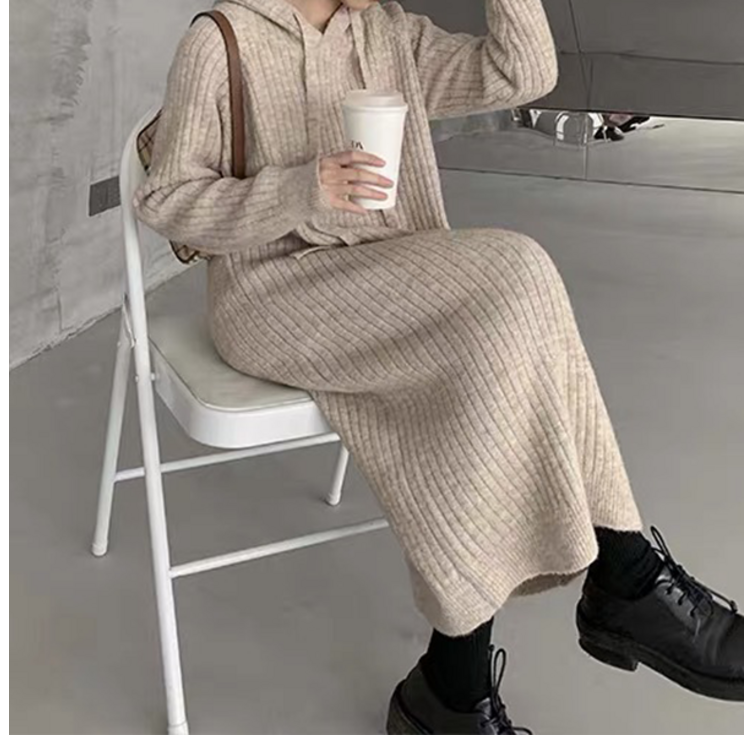 레일라 히센 후드 니트 롱 원피스 S250917FW6