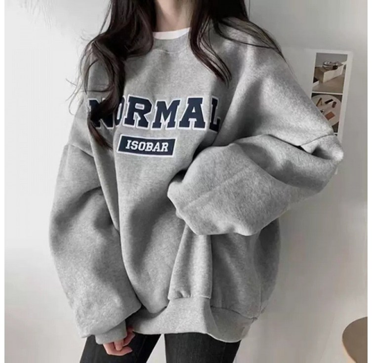 STYLE DR 춘추 하프 라운드 맨투맨 루즈핏 긴팔 상의