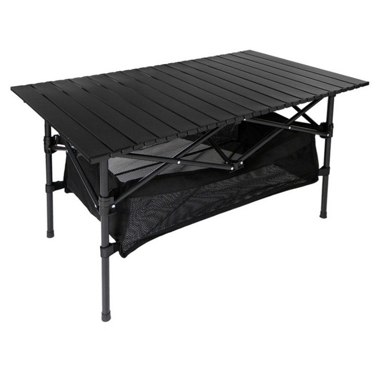 오늘 특가 Frokom 튼튼한 아웃도어 알루미늄 디럭스 롤 캠핑 테이블 대형 그물망포함