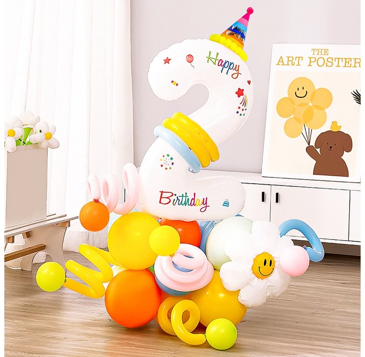 이펑 생일상 숫자 풍선, 돌잔치 용품 세트