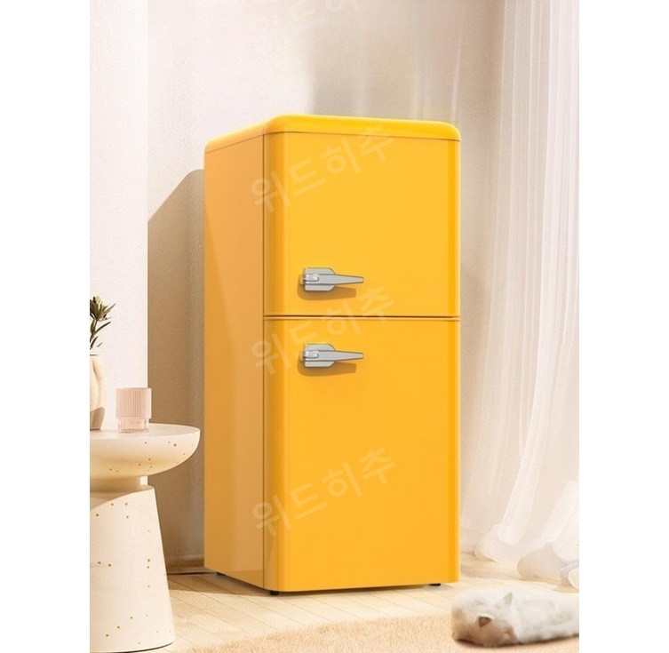 미니냉장고 원룸 기숙사 소형냉장고 냉장48L 냉동24L, 138 레몬 옐로우 손잡이