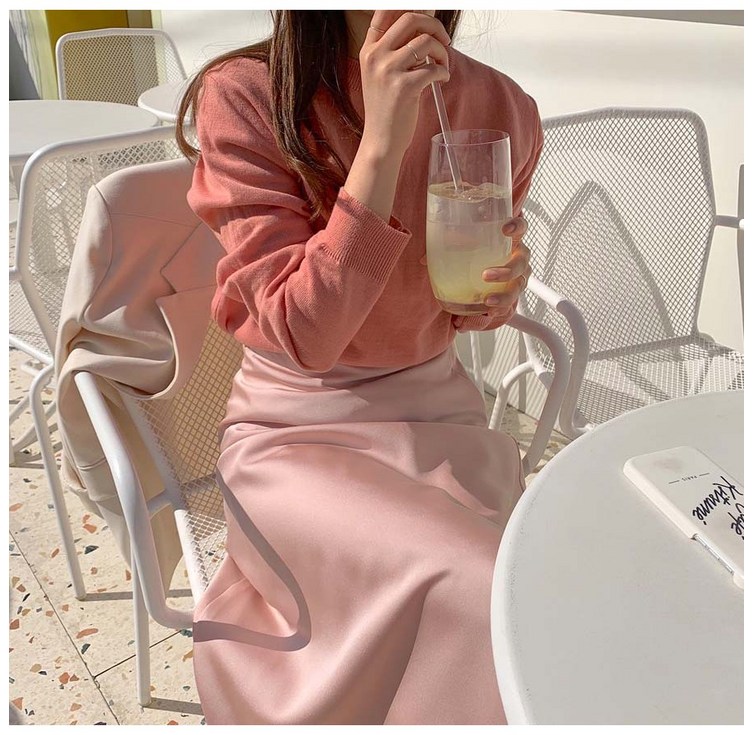 루어스룸 글로우 샤틴 가을 머메이드 실크 촤르르 맥시 새틴 롱 스커트 치마3color