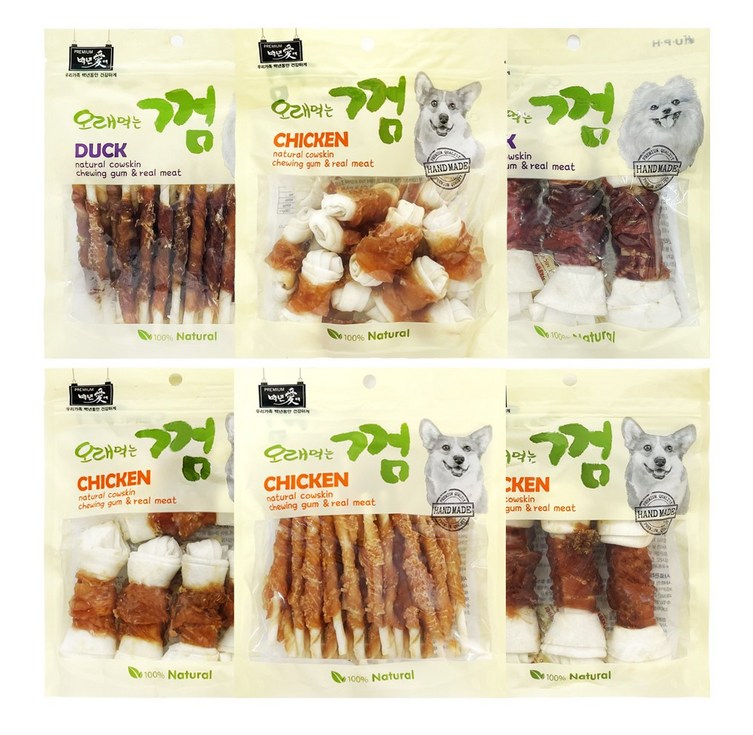 백년애 고기가 2배 이상 말린 오래먹는 개껌 강아지 간식 껌 치석 제거 2개 묶음, 2개 백년애 고기가 2배 이상 말린 오래먹는 개껌 강아지 간식 껌 치석 제거 2개 묶음, 2개