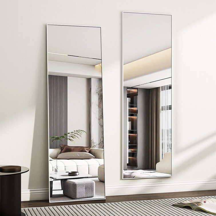 뷰티피크 직사각형 전신거울 3in1 스탠드형 벽걸이형 거치형 400×1500, 화이트