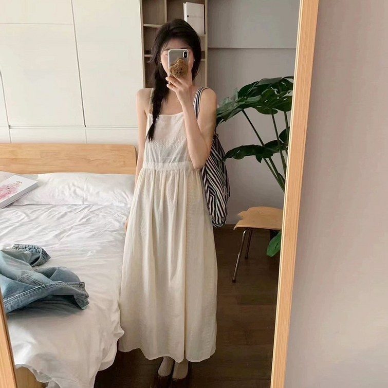 자체제작 여성 러블리 레이스 뷔스티에 롱 원피스