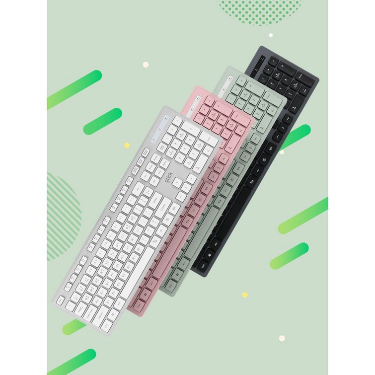 지클릭커 오피스프로 저소음 블루투스 슬림 무선 키보드 WK10 4컬러, 그린