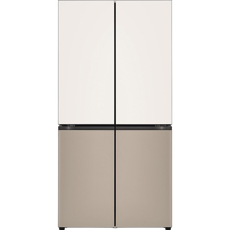 [색상선택형] LG전자 오브제 디오스 컬렉션 매직스페이스 870L 4도어 냉장고 글라스 단품 방문설치, H874GBC111, 오브제컬렉션 베이지 + 클레이 브라운