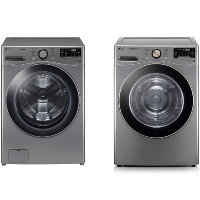 LG전자 트롬 드럼세탁기 24kg + 건조기 19kg F24VDSP-9VL 세트 방문설치, 스테인리스 실버 1