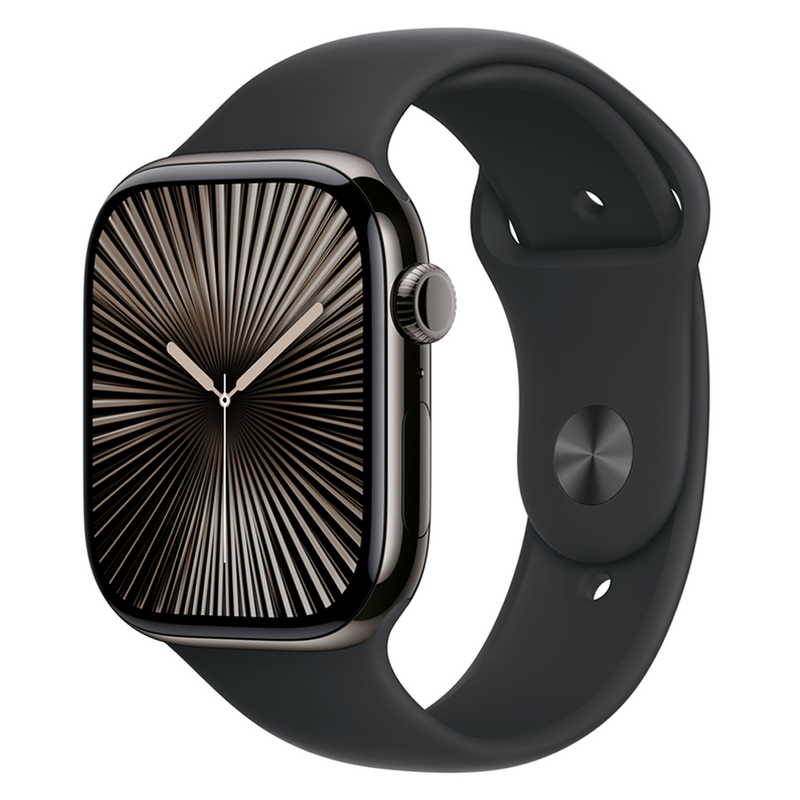 Apple 애플워치 10 GPS+Cellular, 티타늄, 46mm, 슬레이트 / 블랙 스포츠 밴드, M/L 1