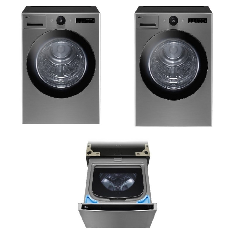 LG전자 트롬 오브제컬렉션 세탁기 FX23VN + 건조기 RD20VN + 미니워시 FX4KCQ 23kg + 20kg +4kg 세트 방문설치, FX23VNX-2VN, 모던스테인리스 1