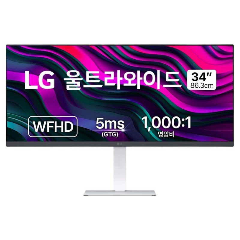 LG전자 WFHD 울트라와이드 모니터 방문설치, 86.3cm, 34U530AW 1