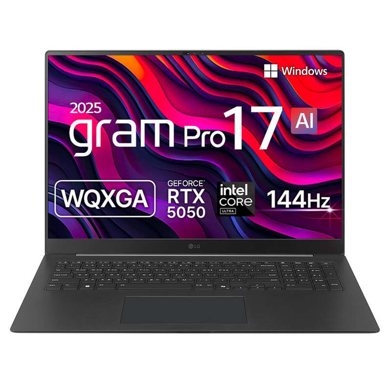 LG전자 2025 그램 프로 AI 17 코어 Ultra5 지포스 RTX 5050, 옵시디안 블랙, 17Z90TR-EA5BK, 512GB, 32GB, WIN11 Home 2