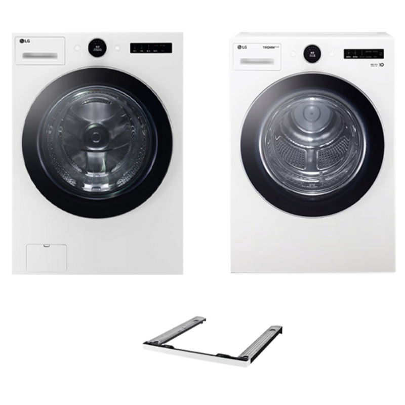 LG전자 트롬 세탁기 + 건조기 + 키트 세트 24kg + 20kg 방문설치, 화이트(세탁기, 건조기), FX24WSR (세탁기), RD20WNA(건조기), WMKITW(키트) 1