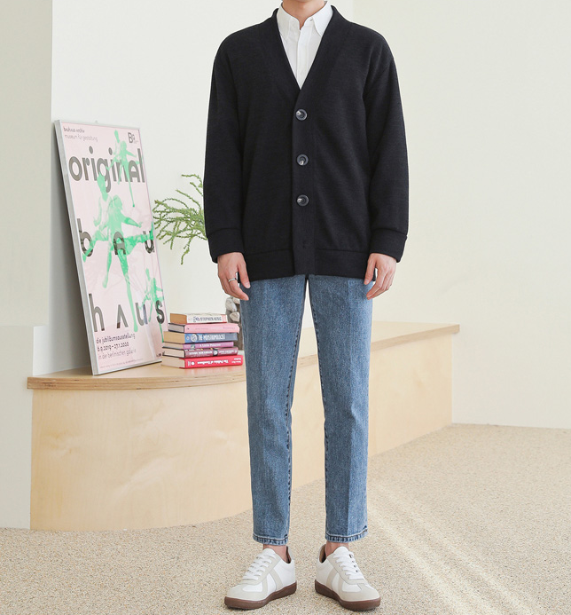 맨타임 남성용 SNS 데일리 심플 테이퍼드 데님팬츠 - thumb image