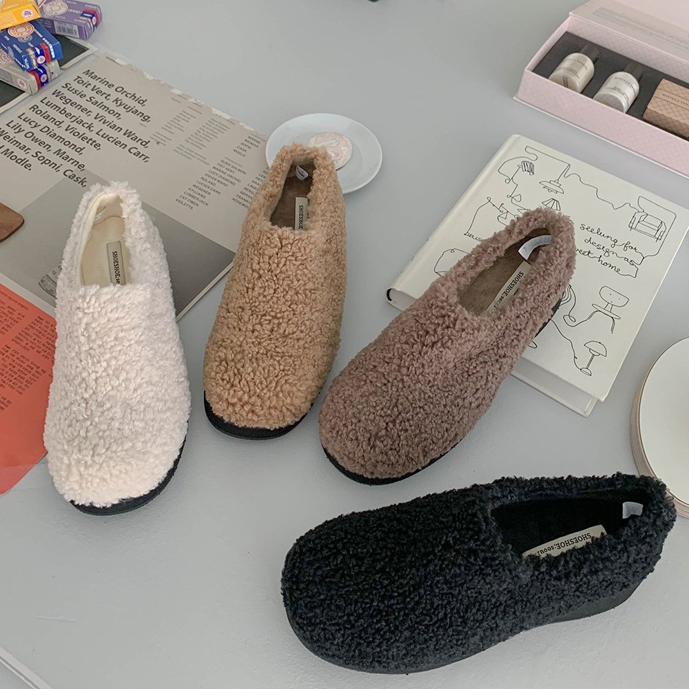 여성용 블랙101 루앙 털 단화 C111_A1006 - thumb image