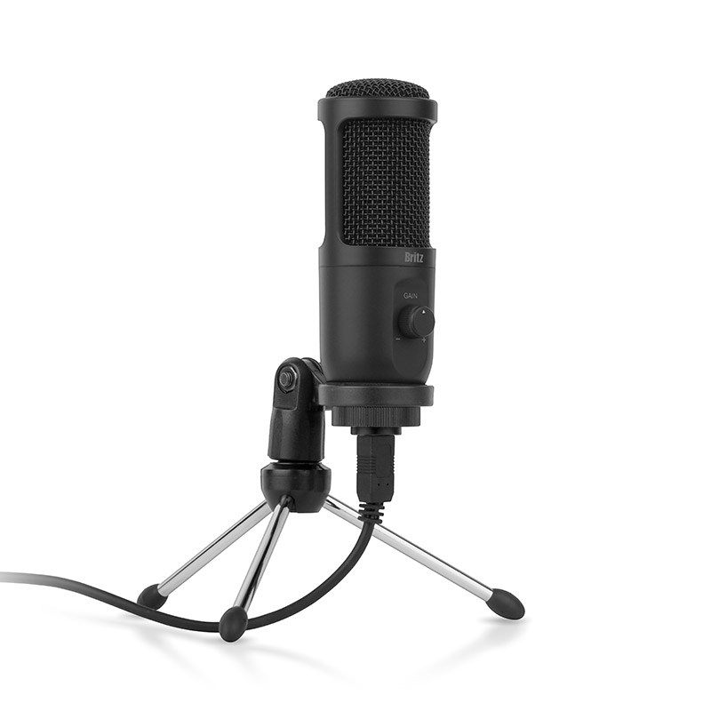 브리츠 방송용 USB 콘덴서 탁상용 스탠드 마이크, BE-STM300 - thumb image