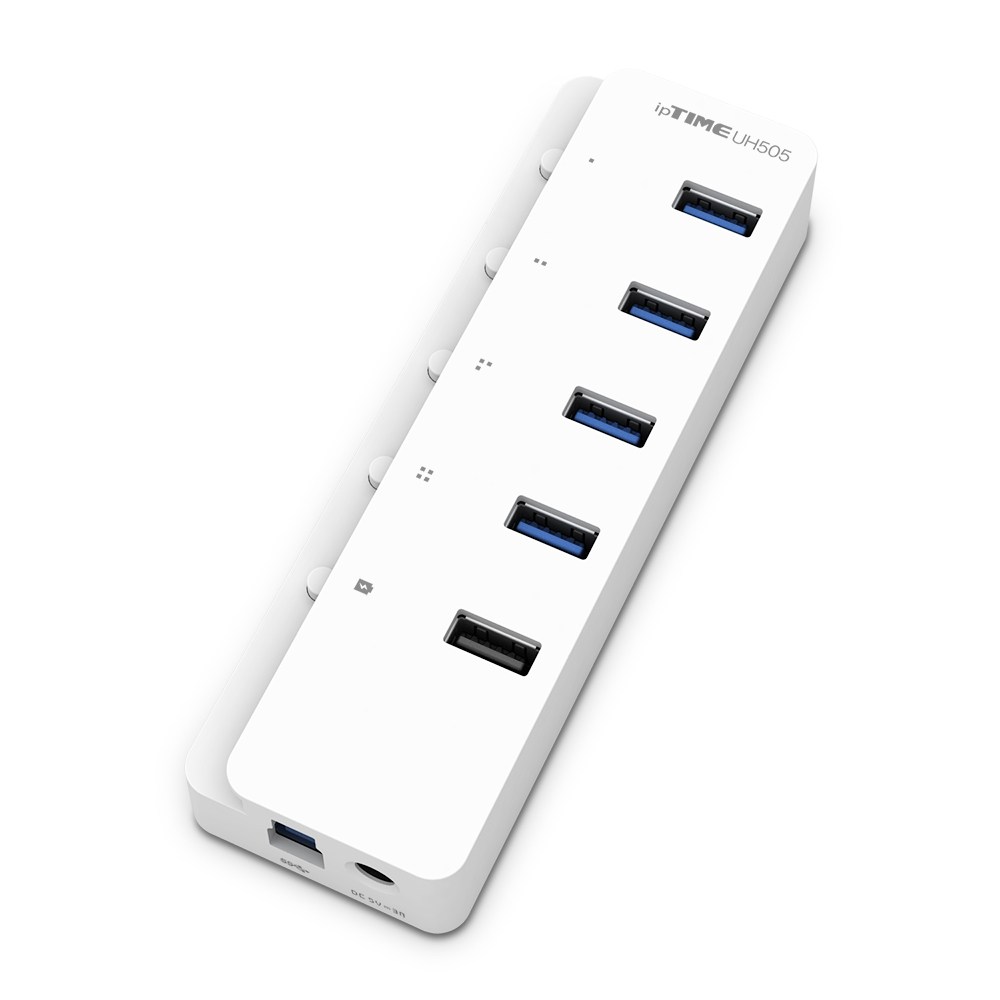 ipTIME 5포트 USB허브 UH505, 화이트 - thumb image