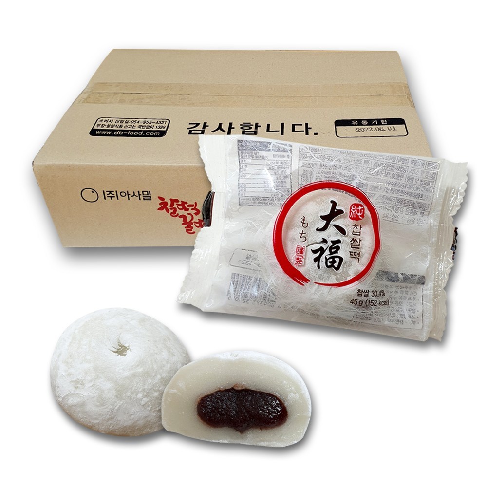 [아사밀] 국산 찰떡꿀떡 찹쌀떡, 42g, 50개 - [