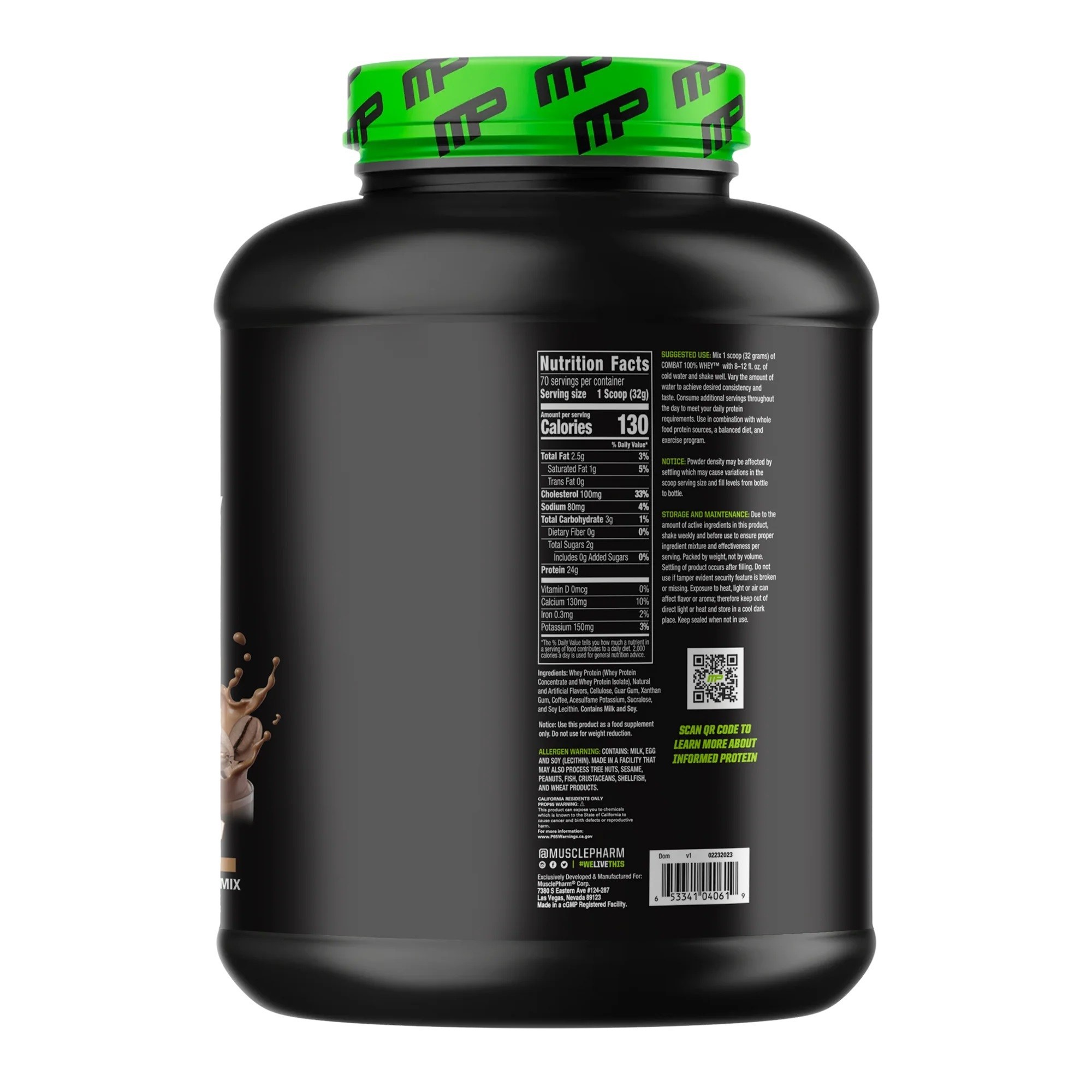 머슬팜 컴뱃 울트라 웨이 프로틴 파우더 드링크 믹스 단백질 보충제 카푸치노, 2.27kg, 1개 - thumb image