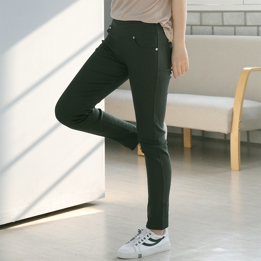 빅빅몰 [1+1] 여성용 매직스판 밴딩 슬림 면바지 스키니 코튼 팬츠 - thumb image