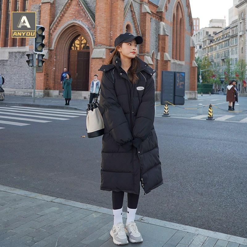 롱패딩 여성 따뜻한 롱패딩 롱 후드 코트 저온내한 국내배송 - thumb image
