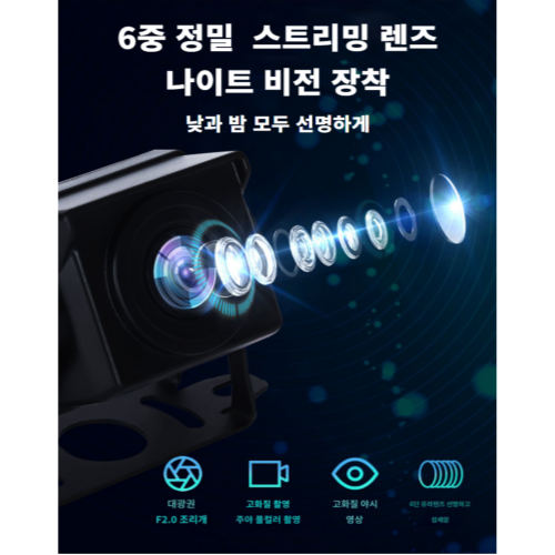 카이루스 10.1인치 4채널 터치 화물차 블랙박스 AHD 1080p 800만화소 카메라 4개 전원선 128G 트럭 차량 풀세트, 128GB - thumb image