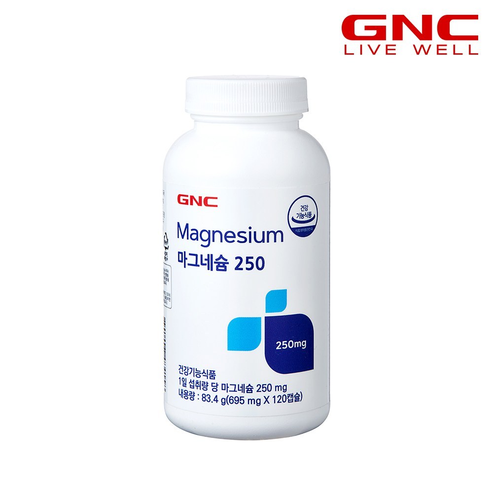 [GNC] 마그네슘 250 (120캡슐) 4개월분_48415, 1개, 단품 - [