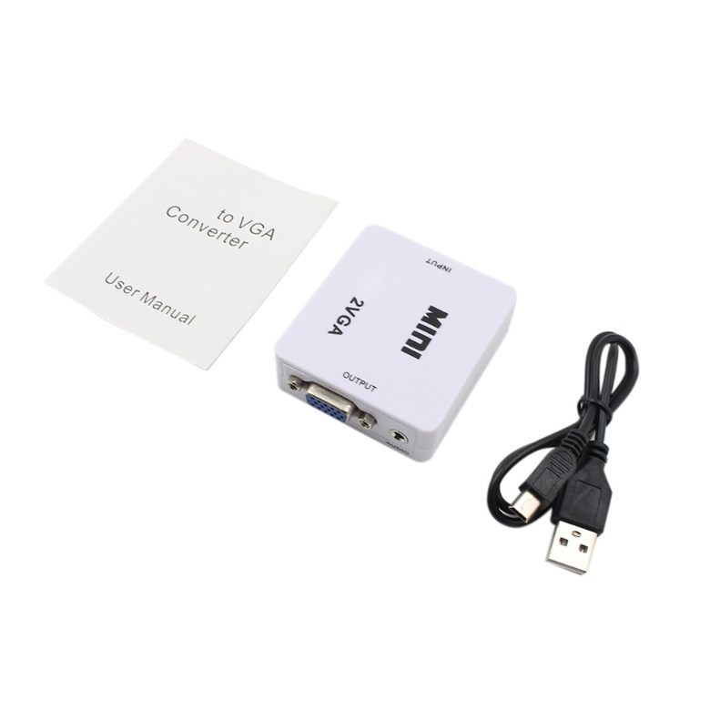 PC 노트북에서 HDTV용 미니 HDMI 호환 VGA 오디오 1080P 컨버터 어댑터 - P